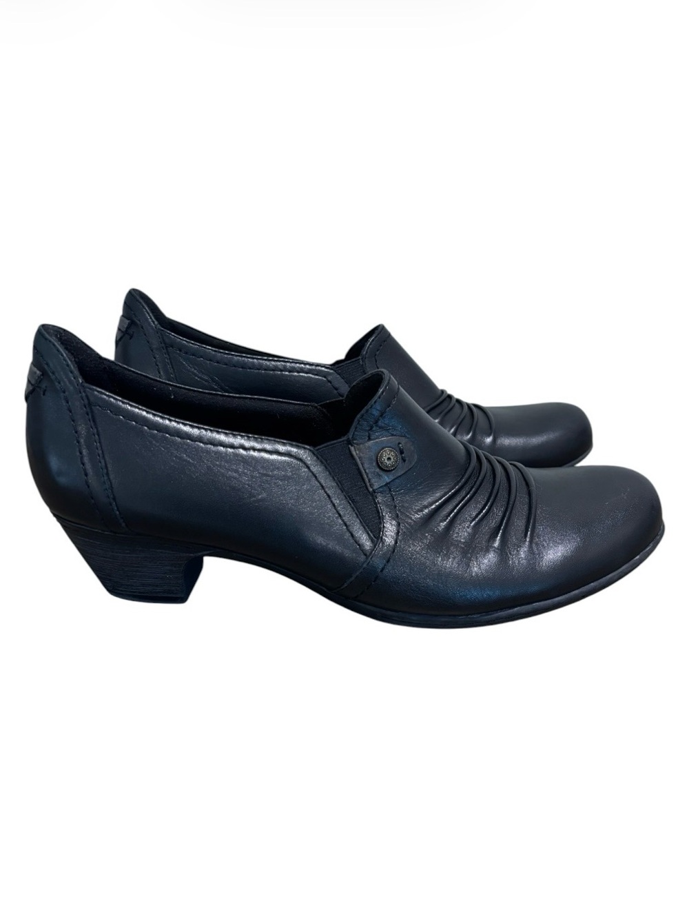 Rockport COBE Hill Collection Adele Black Leather Slip On Heeled Shoe Women 10N